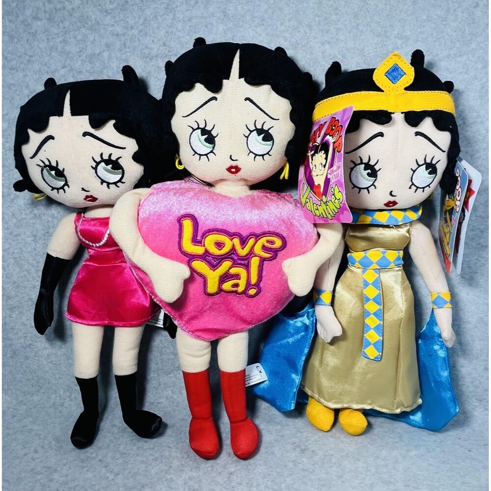 Betty Boop Plush Lot of 3 Sugar Loaf World Traveler Valentines 2011 Collection
